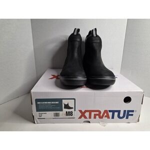 NEW XTRATUF Men's 8 Black Deck Ankle Boot Waterproof Slip Resistant